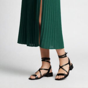 Black Knotted Sandals